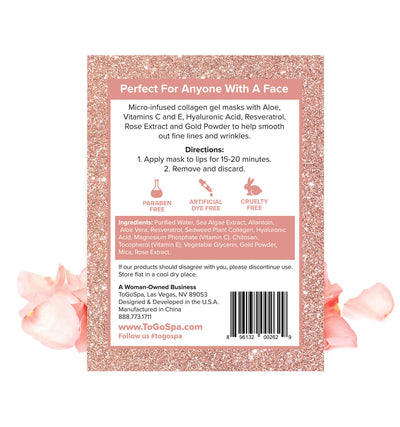 ToGoSpa Rose Gold Lips mask box back