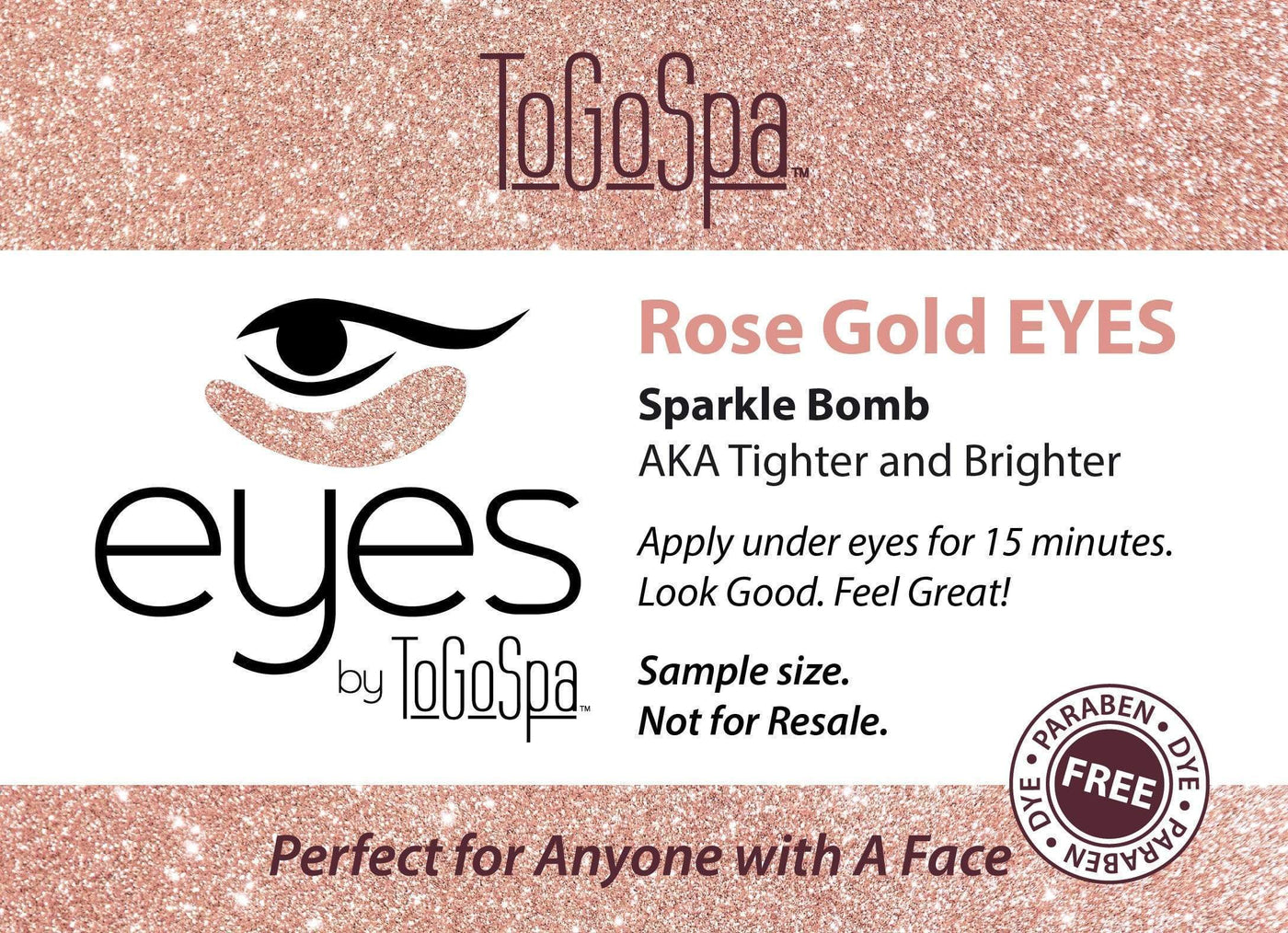 ToGoSpa wholesale Rose Gold Eyes Wholesale Eyes and Lips Promotional Giveaway Singles