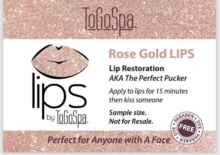 ToGoSpa wholesale Rose Gold Lips Wholesale Eyes and Lips Promotional Giveaway Singles